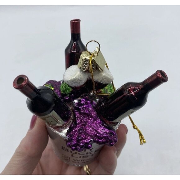 Kurt Adler “My Bucket List” Christmas Ornament Wine Lover Holiday Bar Decor - Picture 10 of 11